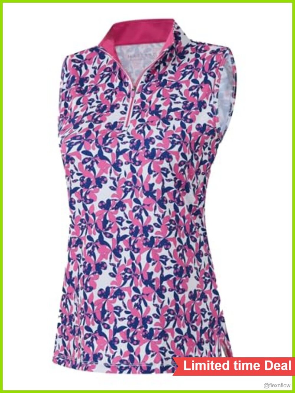 Sleeveless Golf Polo Zip Mock Neck Moisture Wicking Dry Fit Tennis Tank Top